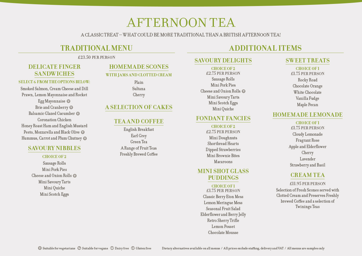 Saffron Menu Afternoon Tea - Afternoon Tea