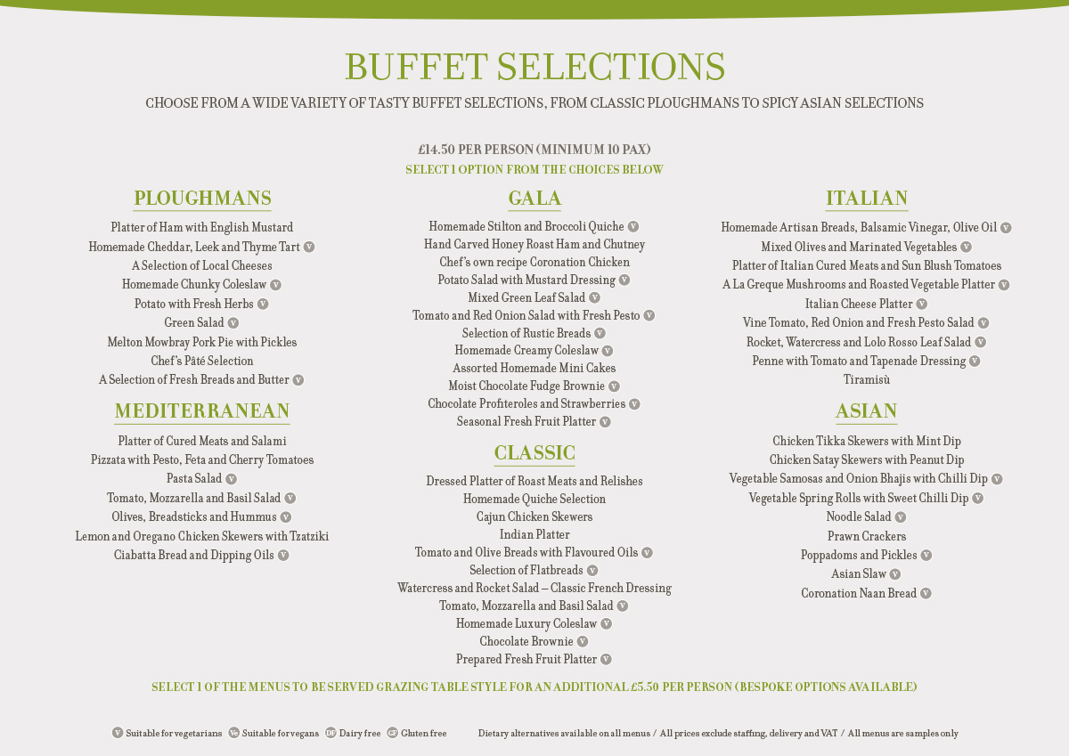 Saffron Menu Buffet Platters - Buffet Platters Menu
