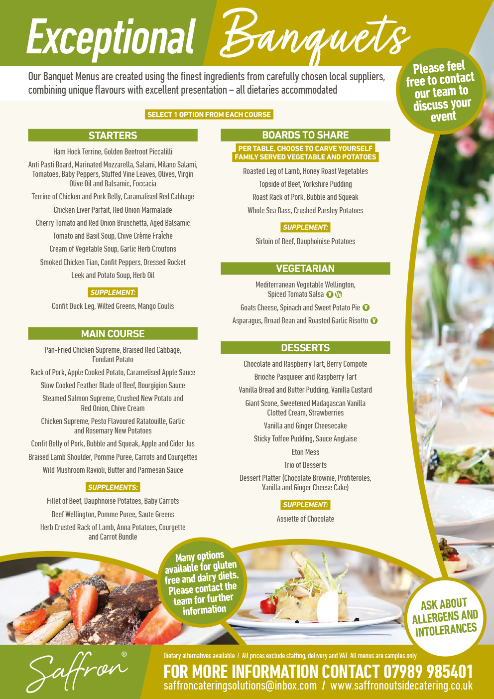 Banqueting Packages Saffron Menu Banqueting Packages 3 - Banqueting Packages