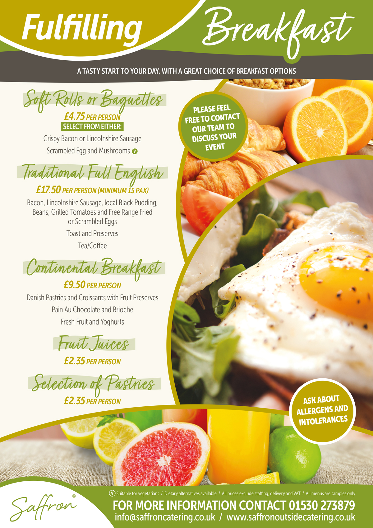 Saffron Menu Breakfast - Breakfast